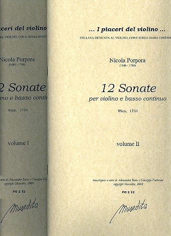12 Sonaten für Violine und Bc  Partitur (Bc nicht ausgesetzt)  