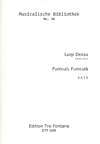 Funiculi Funicula  für 4 Blockflöten (SATB)  Partitur und Stimmen