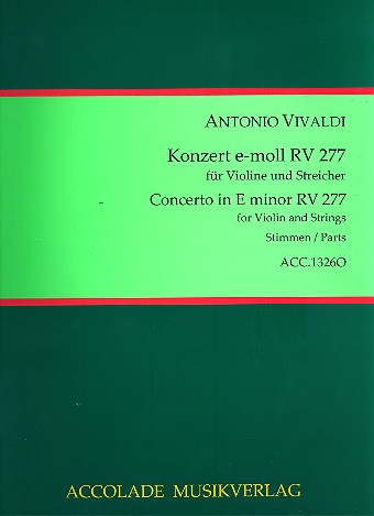 Konzert e-Moll RV277 op.11,2 für Violine&nbsp;&nbsp;und Streicher&nbsp;&nbsp;Stimmensatz (3-3-2-3)