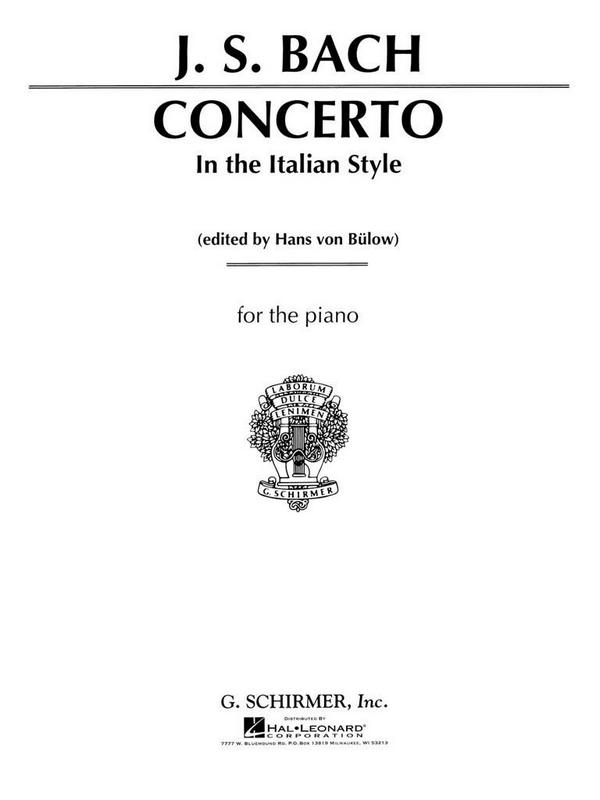 Concerto in the Italian Style&nbsp;&nbsp;for piano&nbsp;&nbsp;