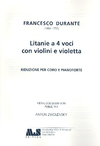 Litanie à 4 voci von violini e violetta&nbsp;&nbsp;für gem Chor und Streicher&nbsp;&nbsp;Klavierauszug