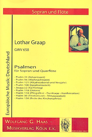 Psalmen GWV658 für Sopran und Flöte&nbsp;&nbsp;2 Partituren&nbsp;&nbsp;
