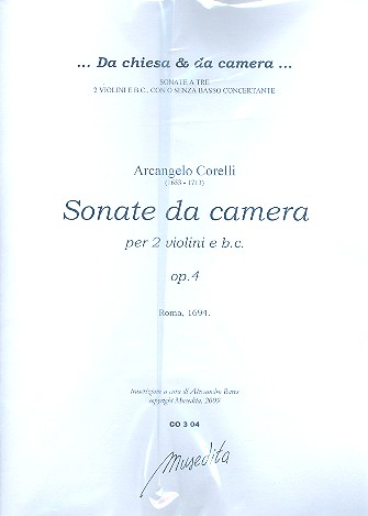 Sonate à tre op.4 per 2 violini e bc    