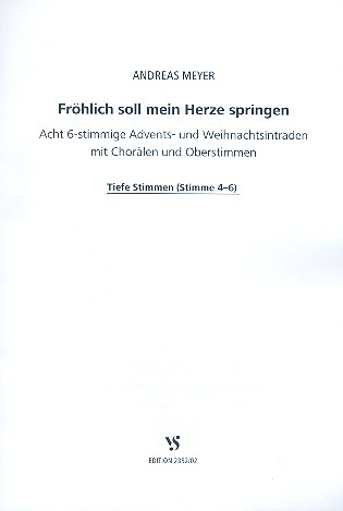 Fröhlich soll mein Herze springen&nbsp;&nbsp;für 6-stimmiges Bläser-Ensemble (Posaunenchor)&nbsp;&nbsp;tiefe Stimmen (Stimmen 4-6)