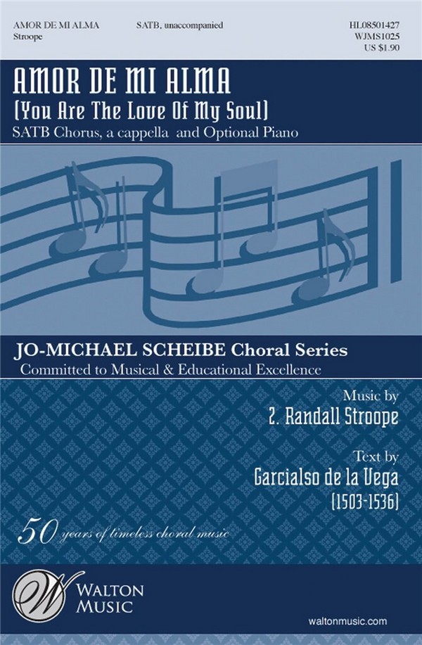 Amor de mi alma for mixed chorus  a cappella (Piano ad lib)  score (sp)