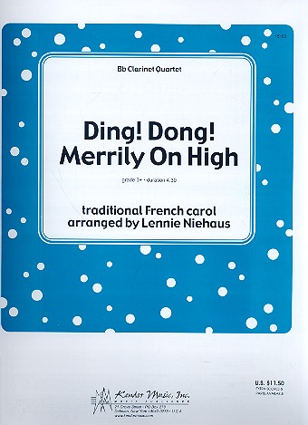 Ding Dong Merrily on high&nbsp;&nbsp;for 4 clarinets&nbsp;&nbsp;score and parts