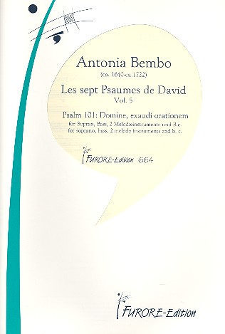 Domine exaudi orationem für Sopran, Bass,  2 Melodieinstrumente und Bc  Partitur und Stimmen