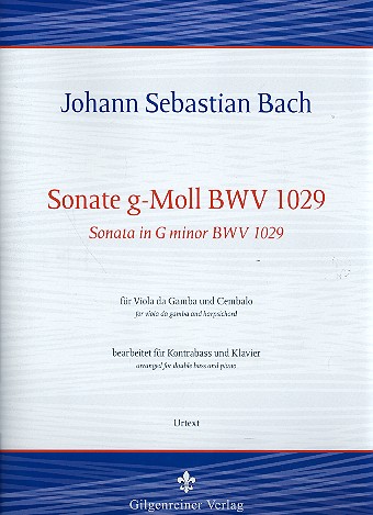 Sonate g-Moll BWV1029  für Viola da Gamba und Cembalo  für Kontrabass und Klavier