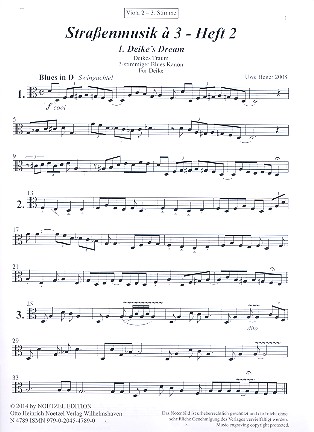 Strassenmusik à 3 Heft 2 - Klezmer, Blues, Ragtime und Latin-Folk&nbsp;&nbsp;für Streicher&nbsp;&nbsp;Viola 2 (3. Stimme)