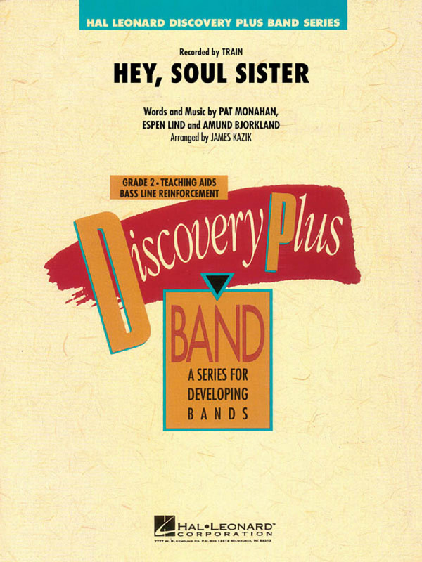 Hey Soul Sister: for concert band&nbsp;&nbsp;score and parts&nbsp;&nbsp;