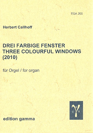 Drei farbige Fenster  für Orgel  