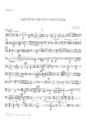 4 kleine Orchesterstücke  für Orchester  Violine 2