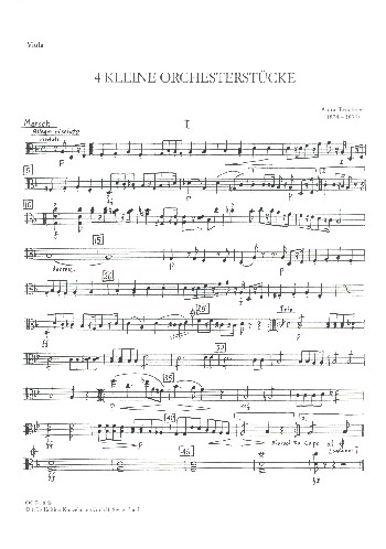 4 kleine Orchesterstücke  für Orchester  Viola