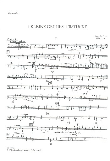 4 kleine Orchesterstücke  für Orchester  Violoncello
