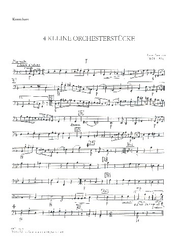4 kleine Orchesterstücke  für Orchester  Kontrabass