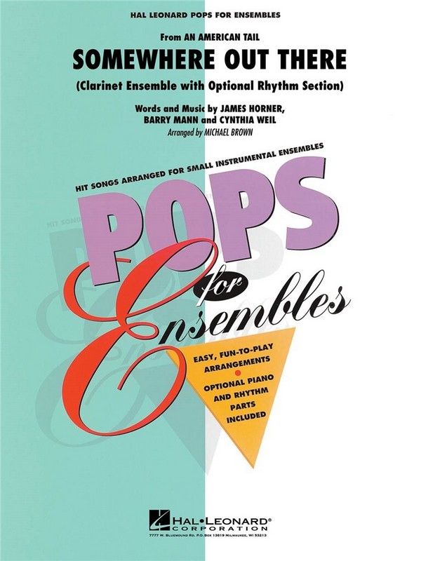 Somewhere out there: for 4 clarinets  (BBBBass) (ensemble) (rhythm section ad lib)  score and parts