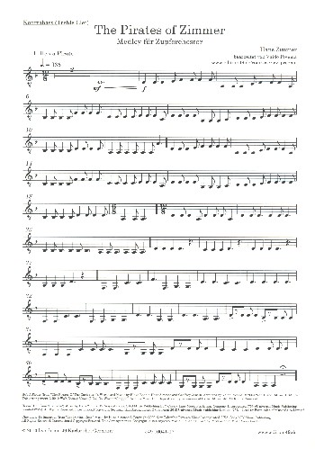 The Pirates of Zimmer (Medley):  für Zupforchester  Kontrabass im Violinschlüssel