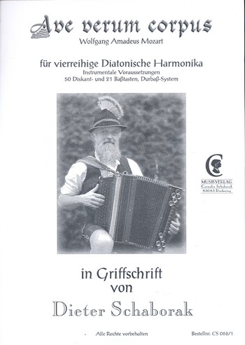 Ave verum corpus für diatonische Harmonika  in Griffschrift  