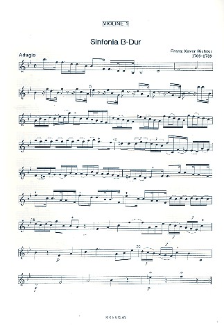 Sinfonie B-dur für Streichorchester&nbsp;&nbsp;Violine 1&nbsp;&nbsp;