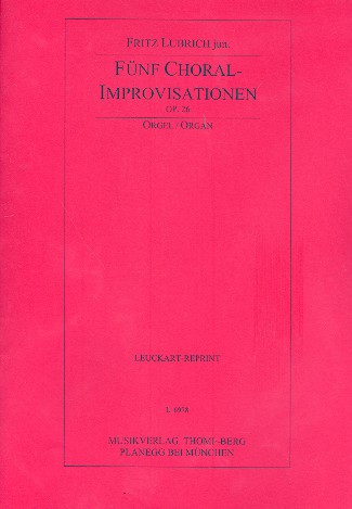 5 Choral-Improvisationen op.26  für Orgel  