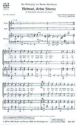 Heimat deine Sterne für Männerchor  Klavierpartitur  