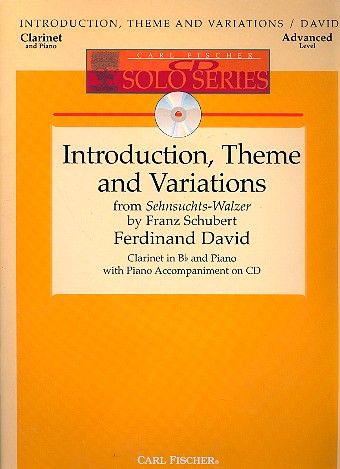 Introduction, Theme and Variation from  Sehnsuchts-Walzer by Franz Schubert op.8 (+CD)  for clarinet and piano