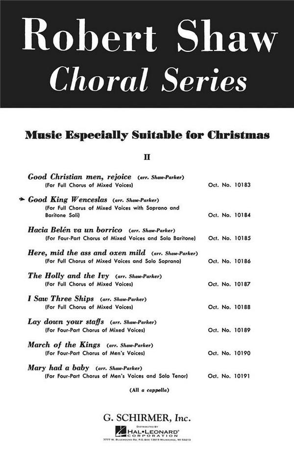 Good King Wenceslas for soloists and&nbsp;&nbsp;mixed chorus a cappella&nbsp;&nbsp;score