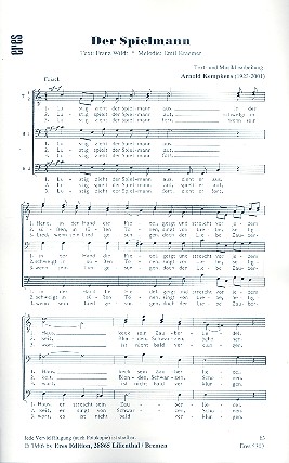 Der Spielmann   für Männerchor a cappella  Partitur