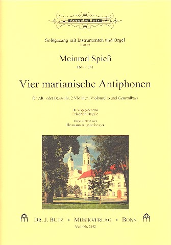 4 marianische Antiphonen  für Alt (Bass), 2 Violinen und Orgel  Partitur und Stimmen