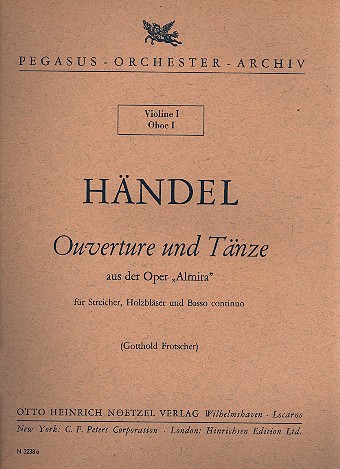 Ouvertüre und Tänze aus Almira&nbsp;&nbsp;für Streicher, Bläser und Bc&nbsp;&nbsp;Stimmen (1-1-1-2)