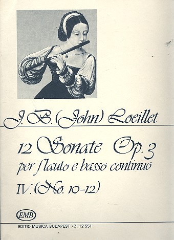 12 Sonaten op.3 Band 4 (Nr.10-12)  für Flöte und Bc  