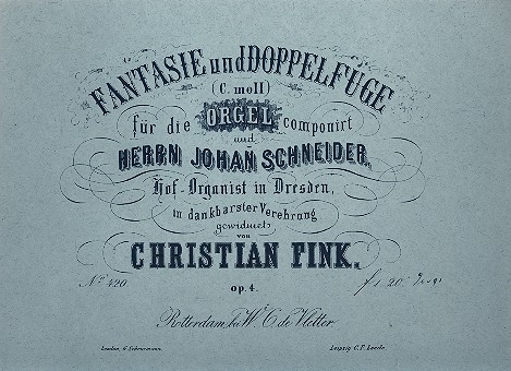 Fantasie und Doppelfuge c-Moll op.4  für Orgel  Reprint