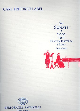6 Sonaten op.6  für Flöte und Bc  Partitur (Bc nicht ausgesetzt), Faksimile