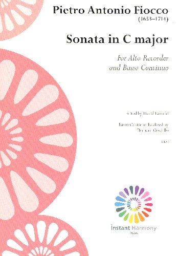 Sonata in C Major  for alto recorder and Bc  score and parts (Bc realized)