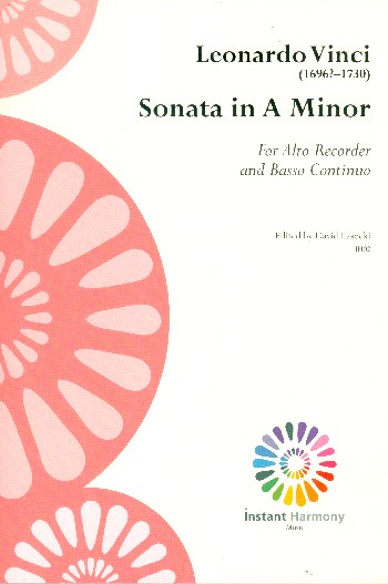 Sonata in a Minor&nbsp;&nbsp;for alto recorder and Bc&nbsp;&nbsp;score and parts (Bc realized)