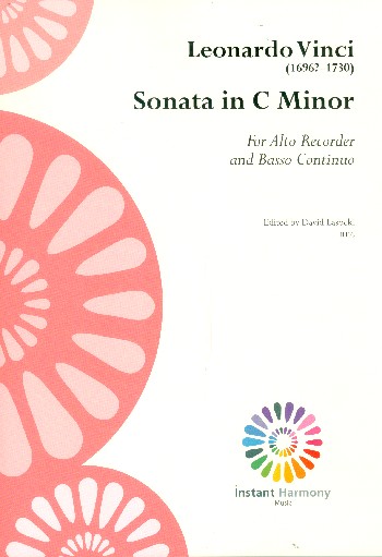 Sonata c minor  for alto recorder and bc  score and parts (Bc realized)