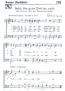 Seht die gute Zeit ist nah für Männerchor&nbsp;&nbsp;a cappella&nbsp;&nbsp;Partitur
