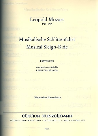 Musikalische Schlittenfahrt  für Orchester  Violoncello/Kontrabass