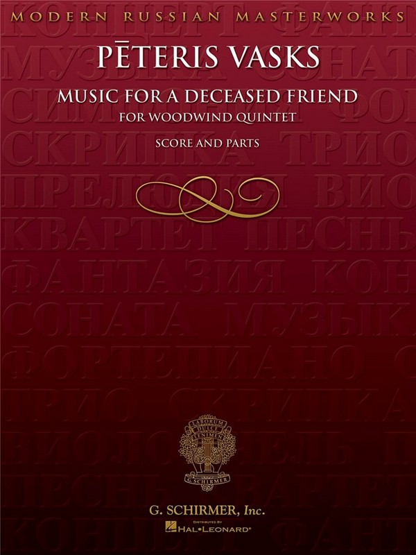 Music for a deceased Friend for flute,  oboe, clarinet, horn and bassoon  score and parts