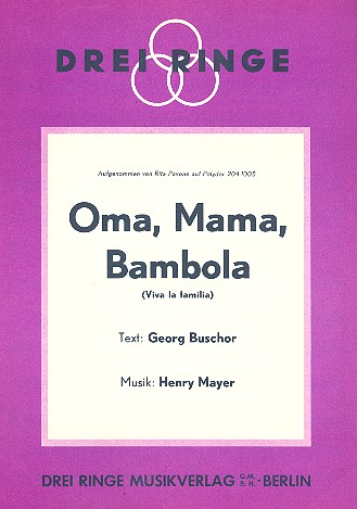 Oma Mama Bambola:&nbsp;&nbsp;Einzelausgabe Gesang und Klavier&nbsp;&nbsp;