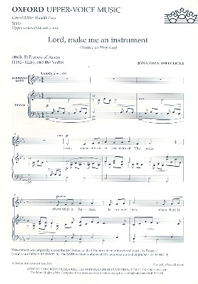 Lord make me an Instrument for female&nbsp;&nbsp;chorus and piano&nbsp;&nbsp;score