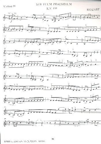 Sub tuum praesidium KV198&nbsp;&nbsp;für 2 Sopran, Streicher und Orgel&nbsp;&nbsp;Violine 2