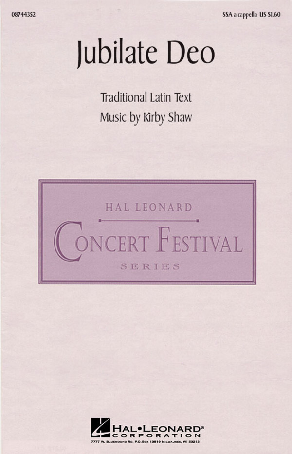 Jubilate Deo&nbsp;&nbsp; for female chorus a cappella&nbsp;&nbsp;choral score (la)