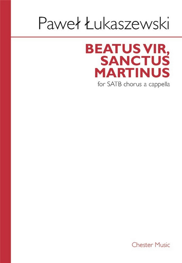 Beatus vir santus Martinus for mixed chorus  a cappella  score