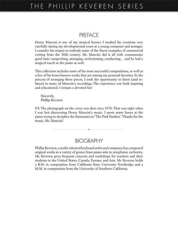 Mancini Magic  for piano solo  