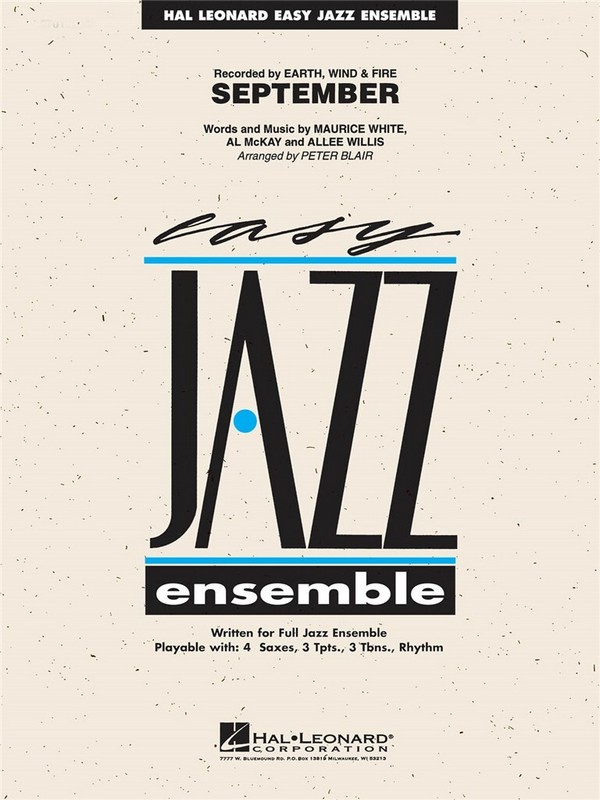 September &nbsp;&nbsp;for easy jazz ensemble&nbsp;&nbsp;score and parts