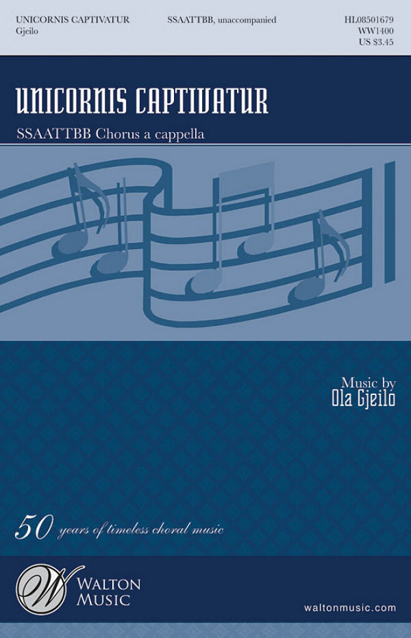 Unicornis captivatur&nbsp;&nbsp;for mixed chorus (SSAATTBB) a cappella&nbsp;&nbsp;choral score (la)