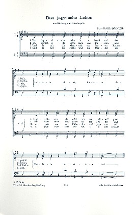 Das jagrische Leben für Männerchor&nbsp;&nbsp;a cappella&nbsp;&nbsp;Partitur