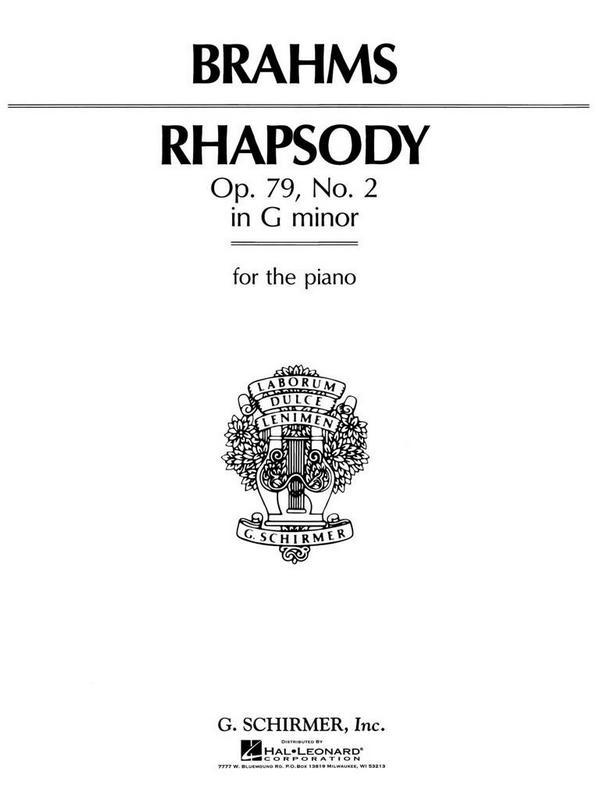 Rhapsody G minor op.79,2&nbsp;&nbsp;for piano&nbsp;&nbsp;