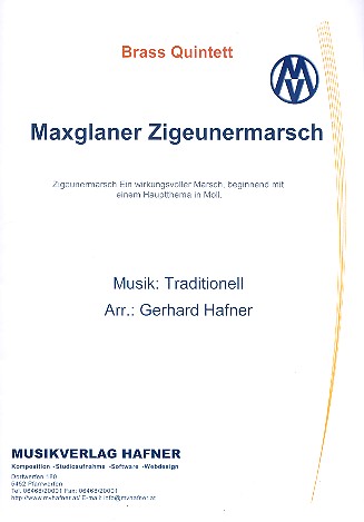 Maxglaner Zigeunermarsch  für 5 Blechbläser  Stimmen